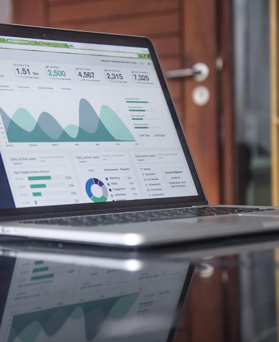 Formation data analyst — devenir data analyst Data analyst visualisant des indicateurs sur un tableau de bord