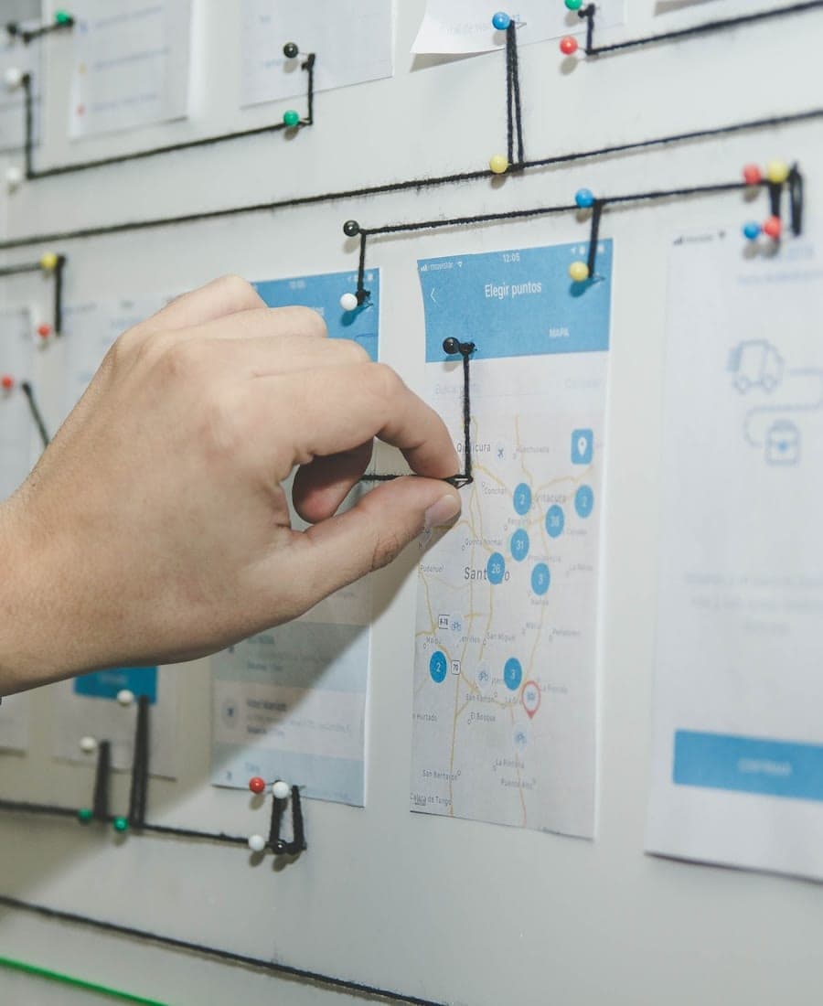 Formation product management — devenir product manager Atelier de cadrage produit avec post-its, métier de product manager